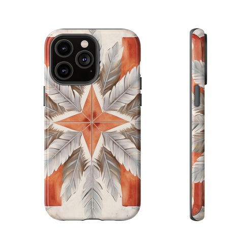 Silver Feather Compass - Impact Resistant Phone Case